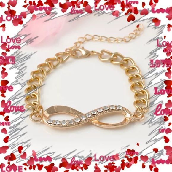 👀💞CRYSTAL RHINESTONE infinity bracelet - Picture 1 of 4